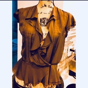 DKNY silk flutter top